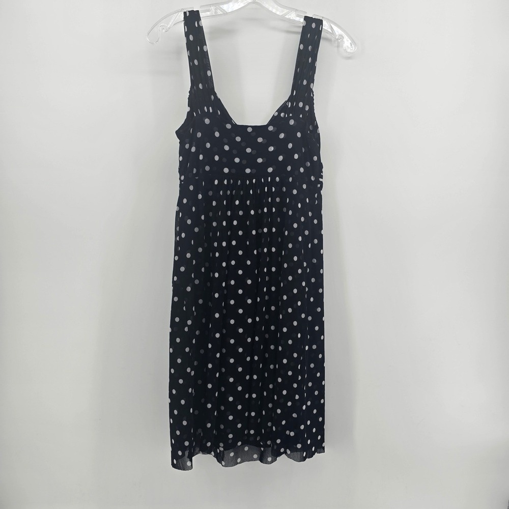 INC International Concepts Polka Dot Mesh Sleeveless Dress Black White Medium - Picture 2 of 7